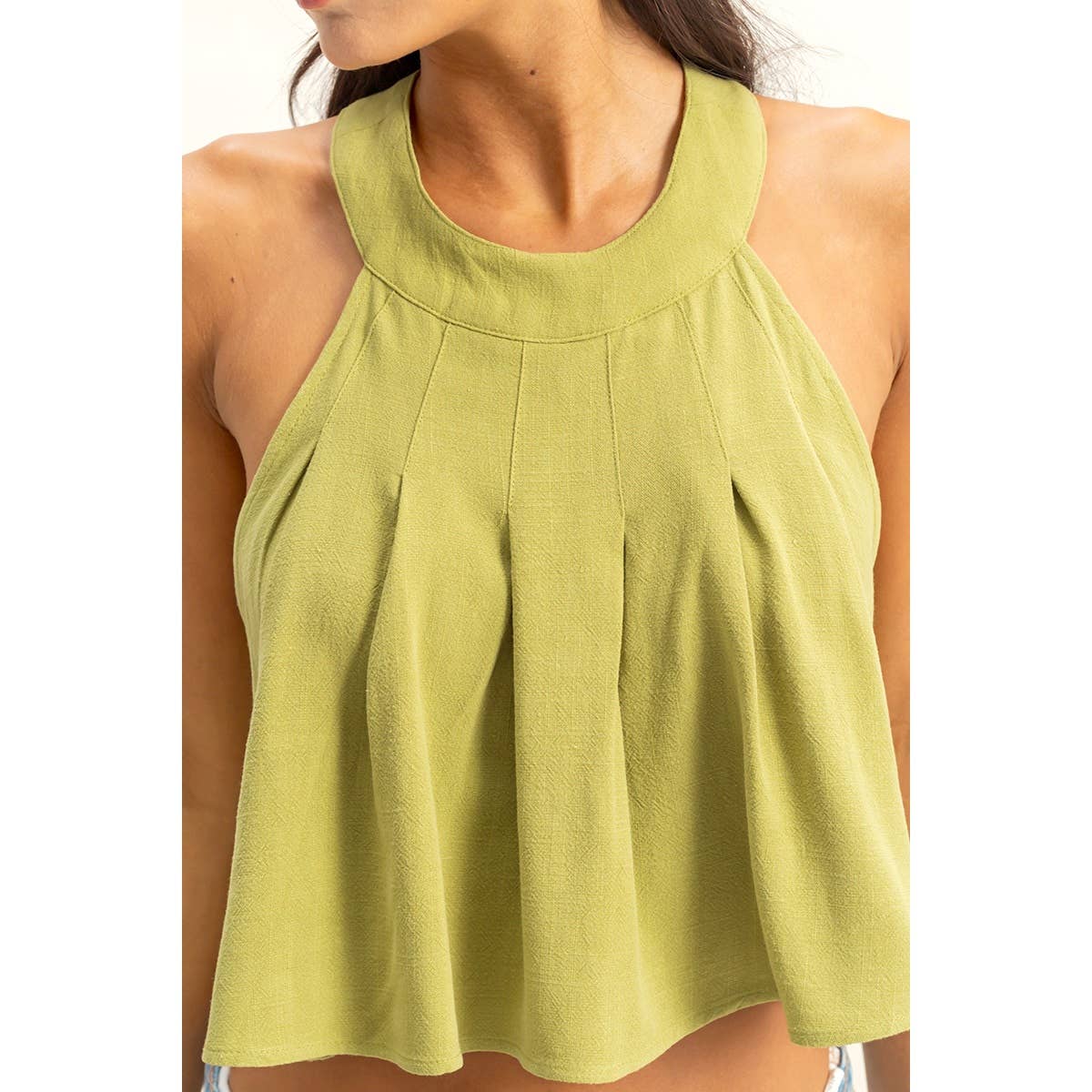 Pleated Ruffle Crop