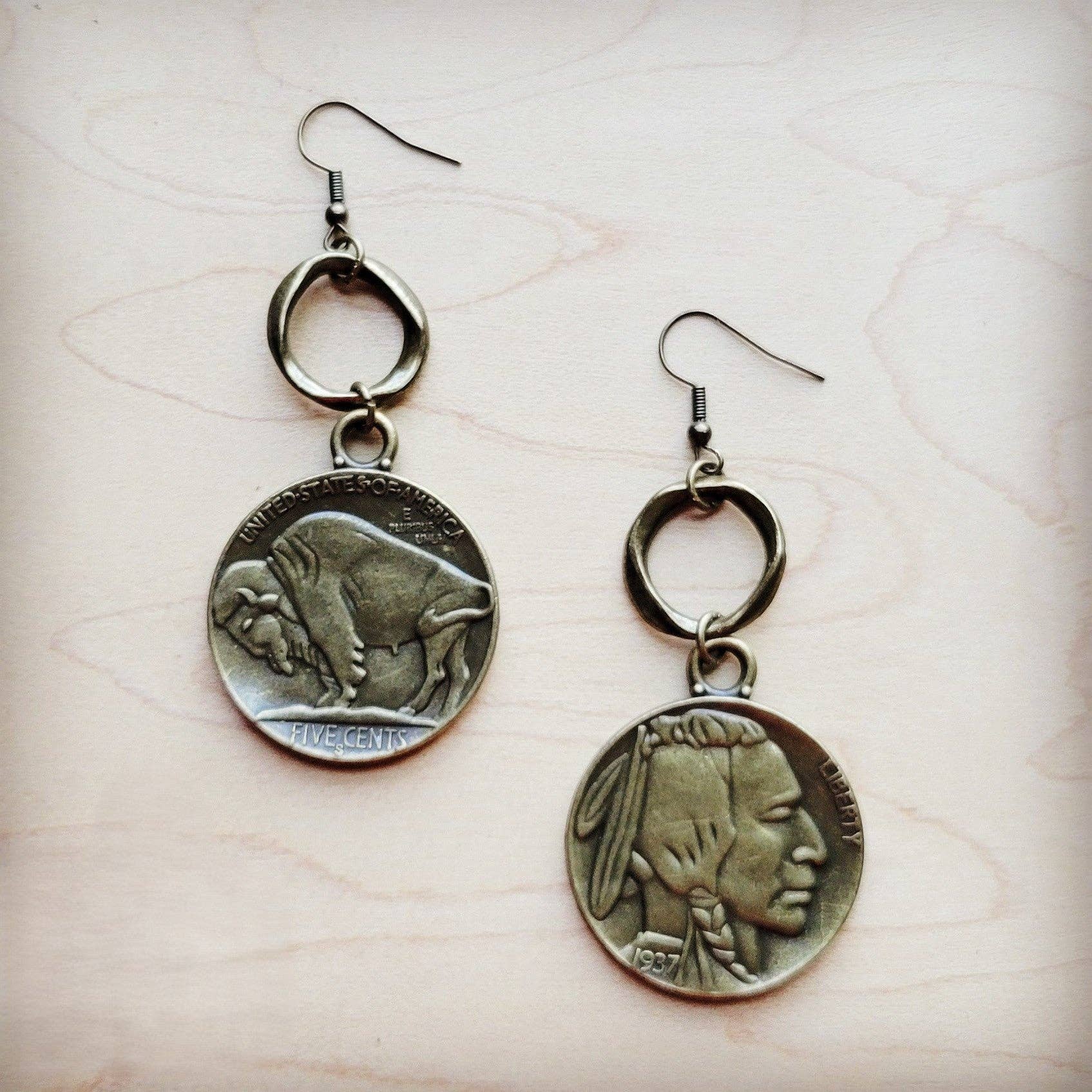 Indian Buffalo Head Earring