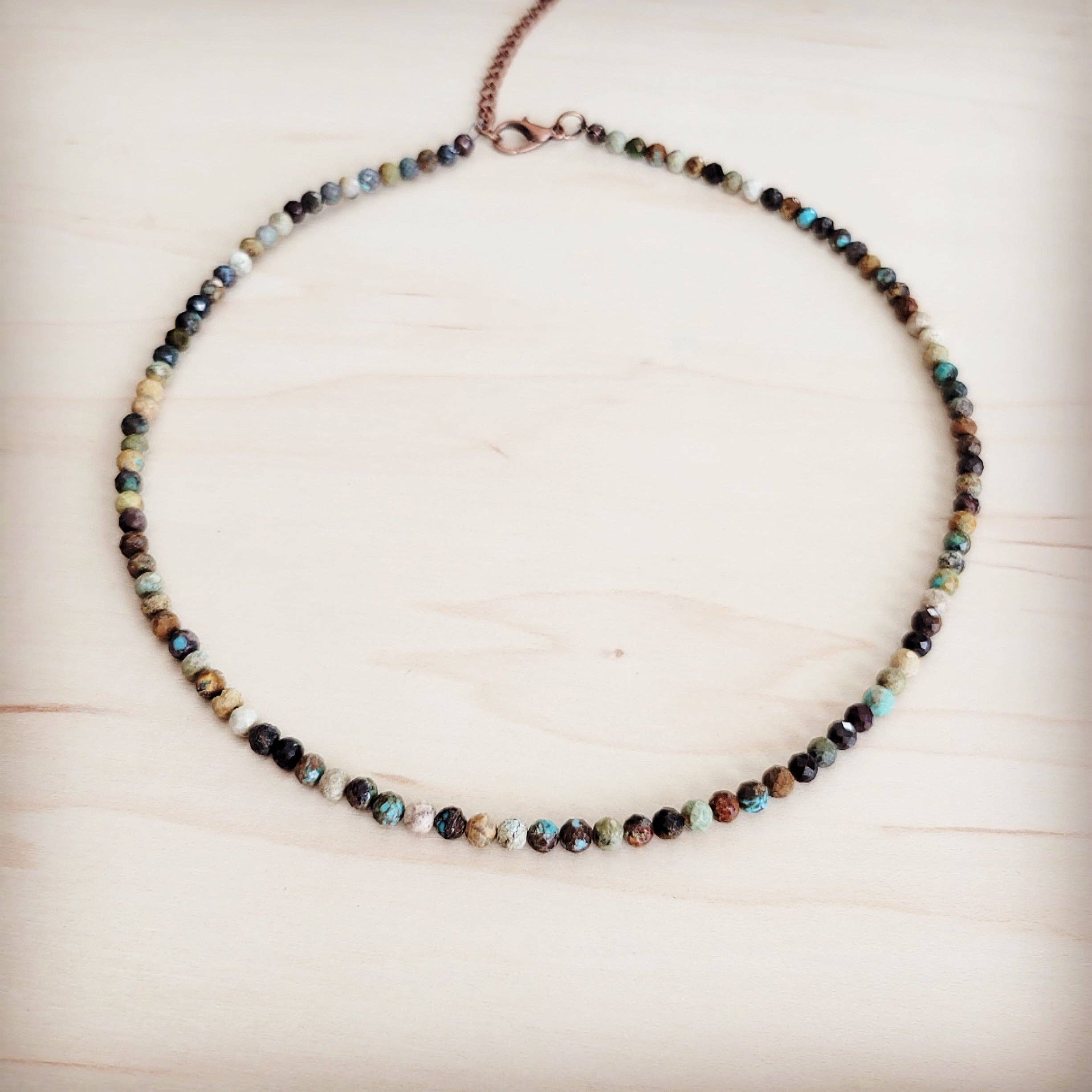 Faceted Genuine HuBei Turquoise Beaded Collar Necklace