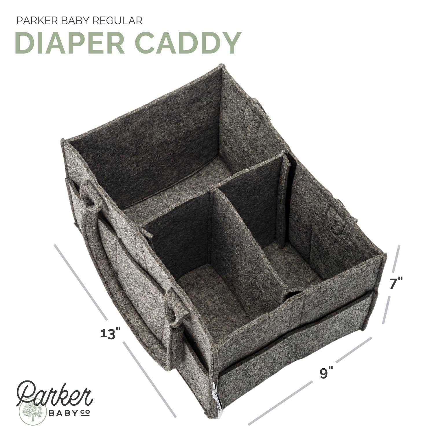 Parker Baby | 
Large Diaper Caddy in Peppercorn