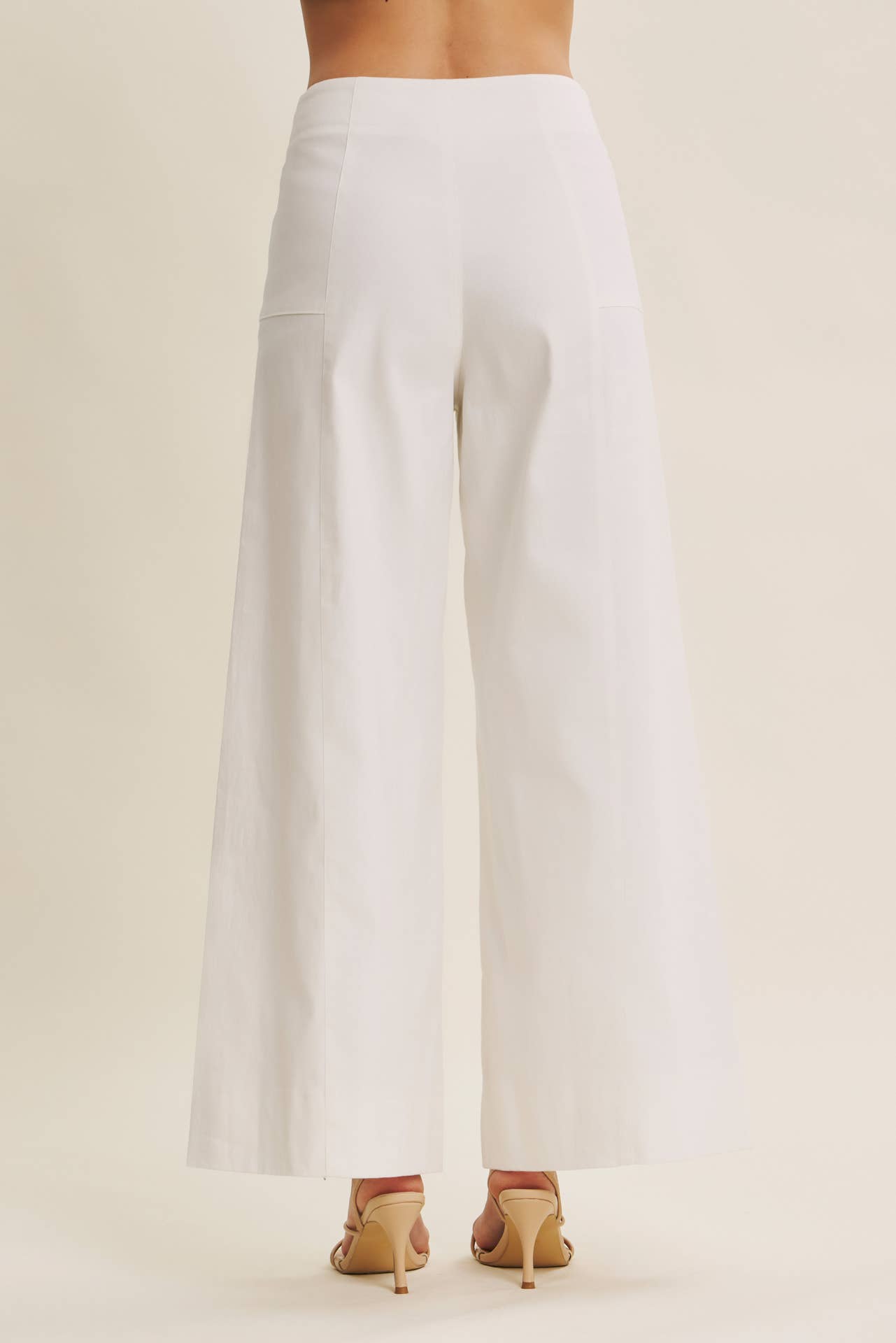 STRETCHY WIDE-LEG ANKLE LENGTH PANTS
