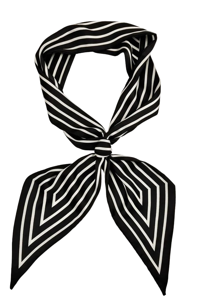 Striped Silky Skinny Scarf