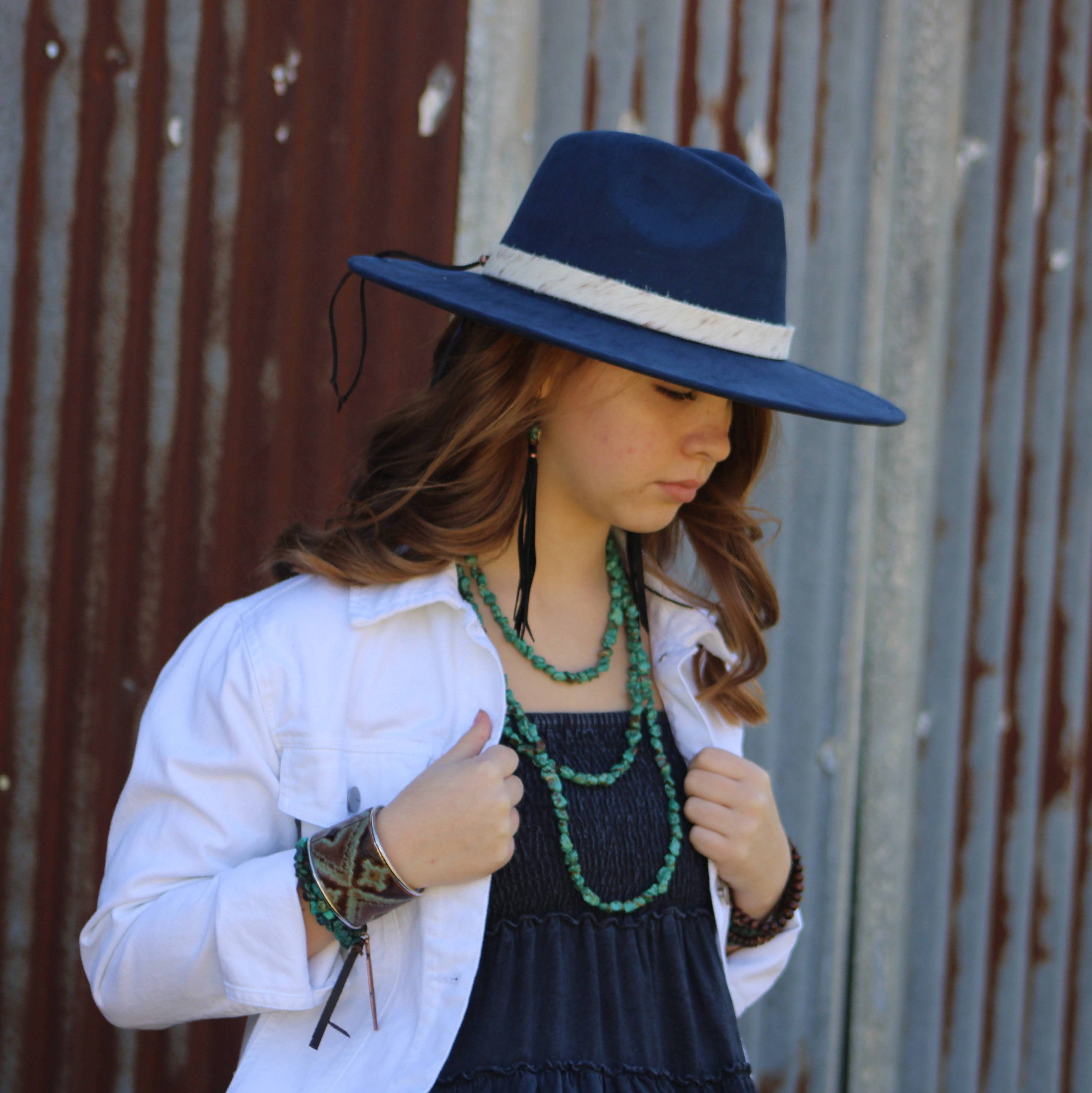 Earrings with Leather Tassel