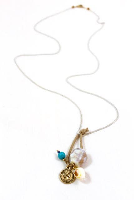 Delicate Turquoise Chunk Dangle Necklace