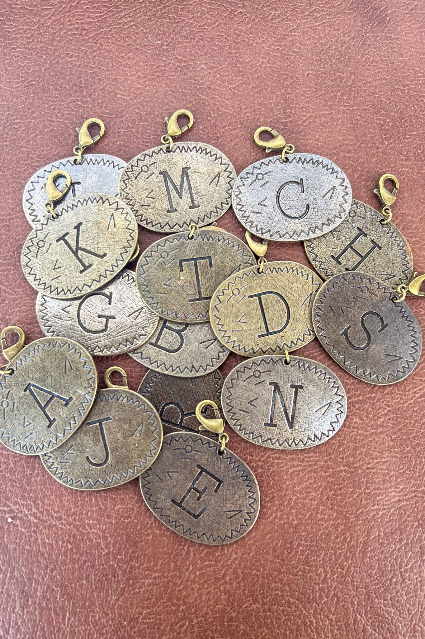 Bronze Oval Letter Charms