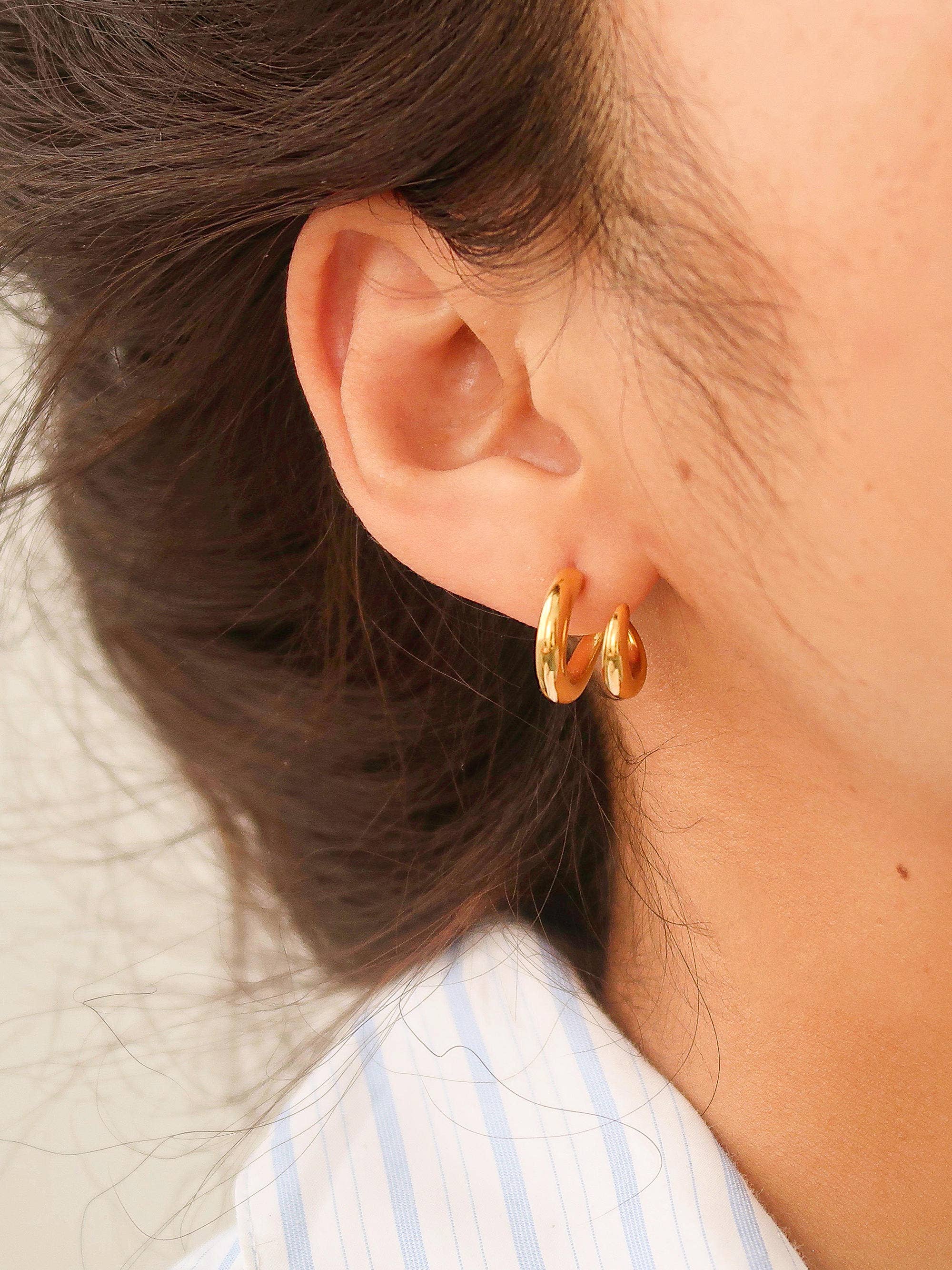 Non-Tarnish Double C Hoop Earring