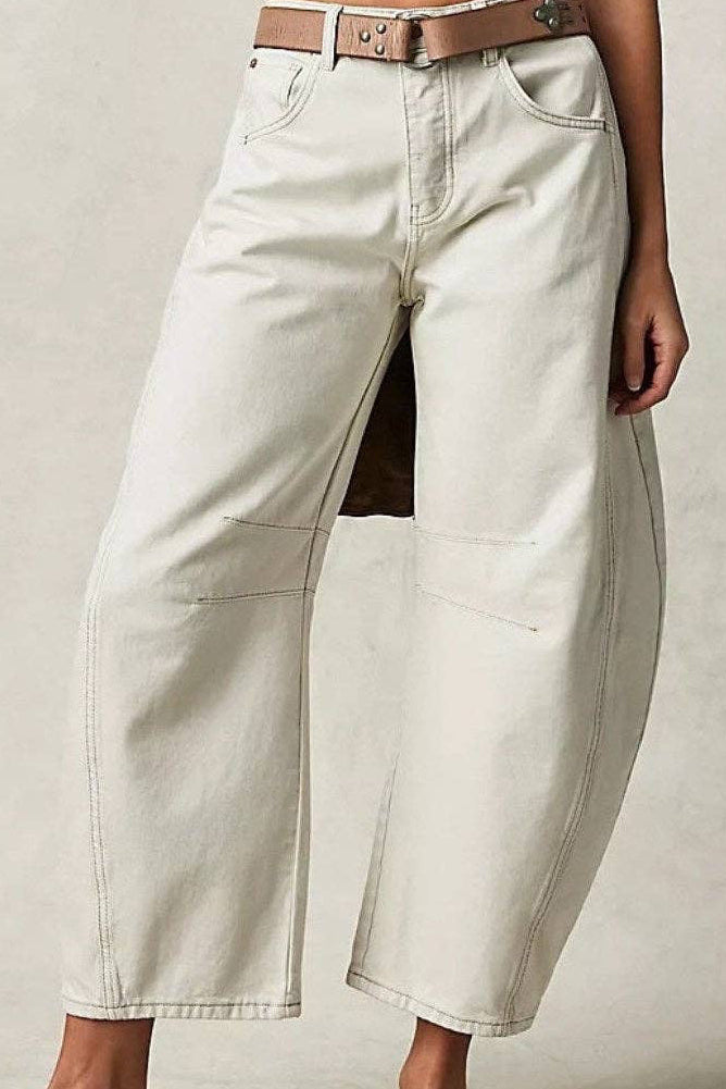 Mid Rise Barrel Jeans