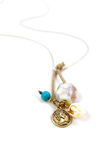 Delicate Turquoise Chunk Dangle Necklace
