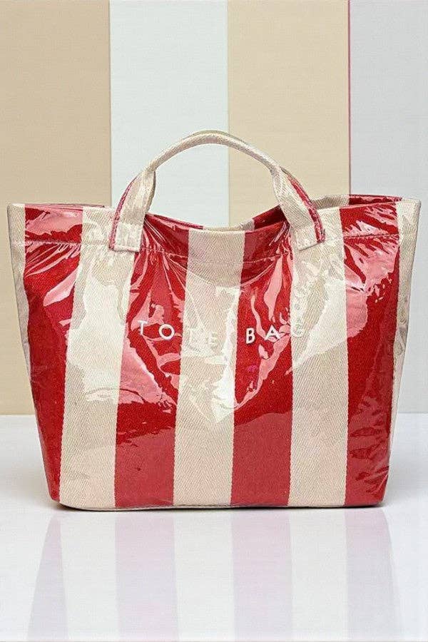 Striped Tote Bag | Red Stripe