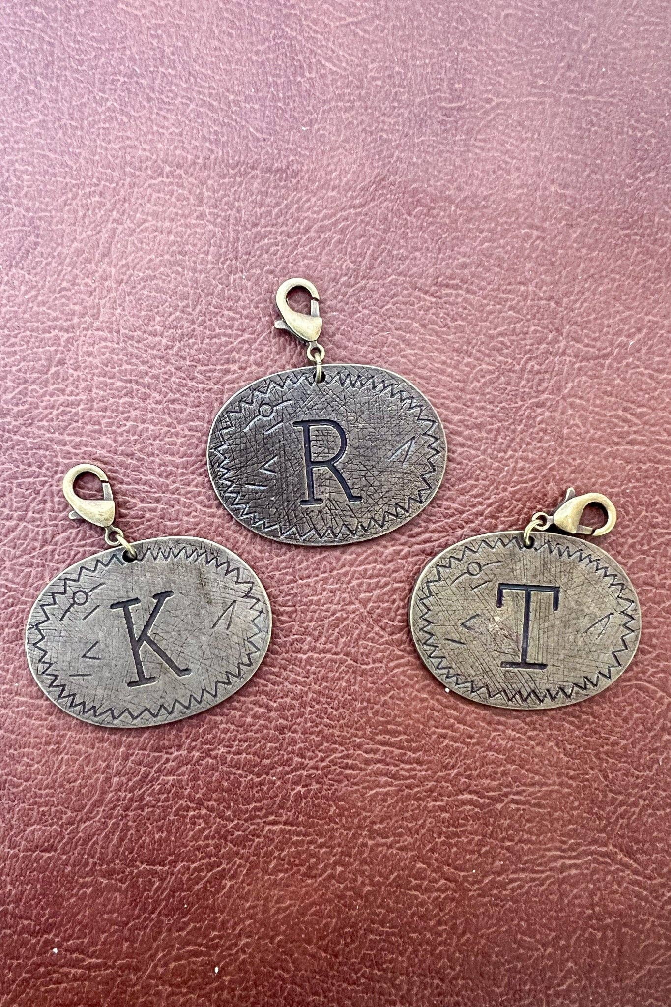 Bronze Oval Letter Charms