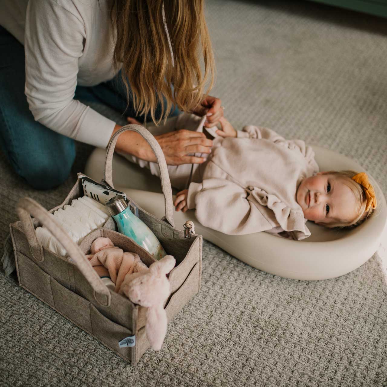 Parker Baby CO | Large Diaper Caddy in Oatmeal