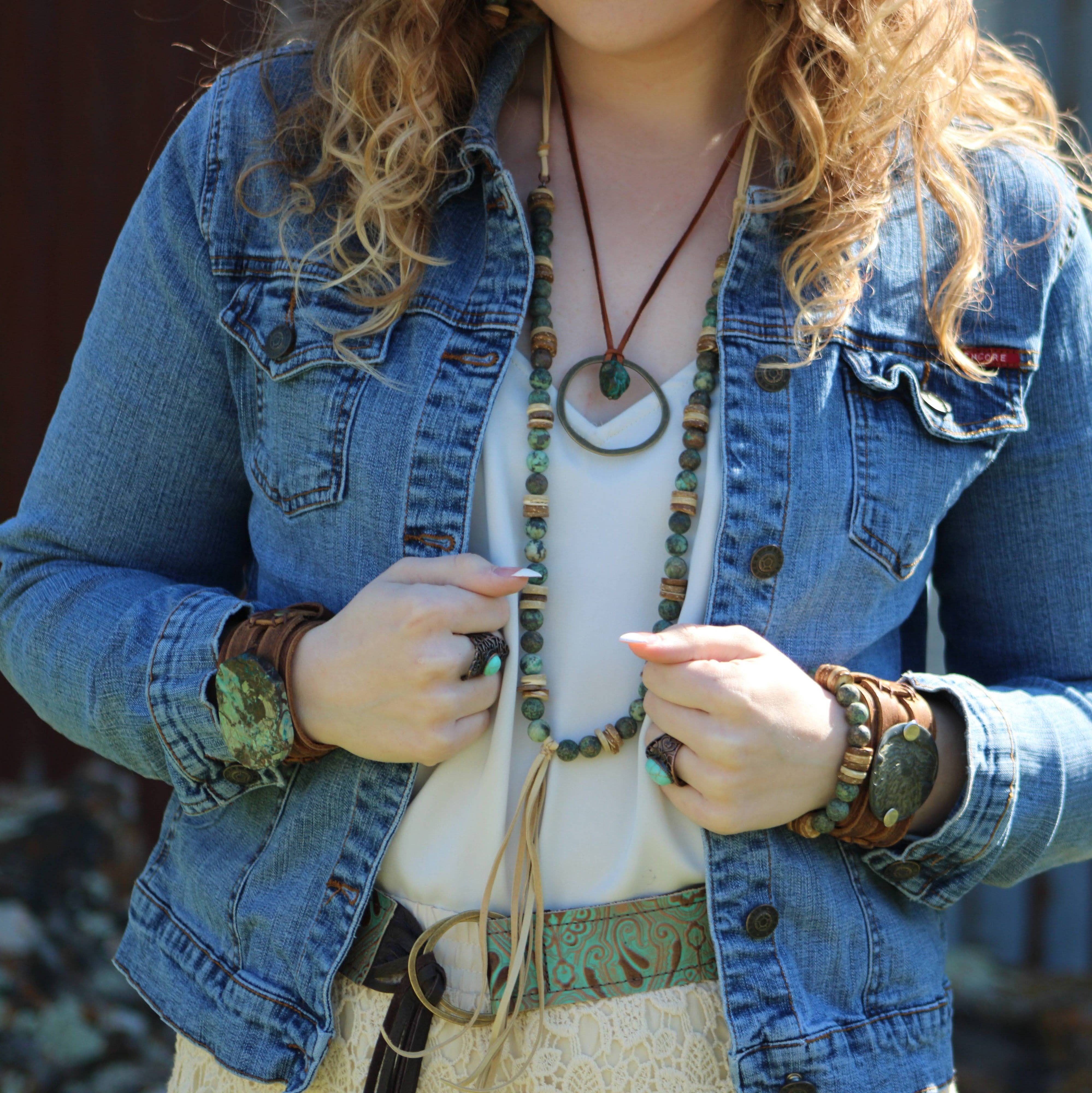 African Turquoise & Wood