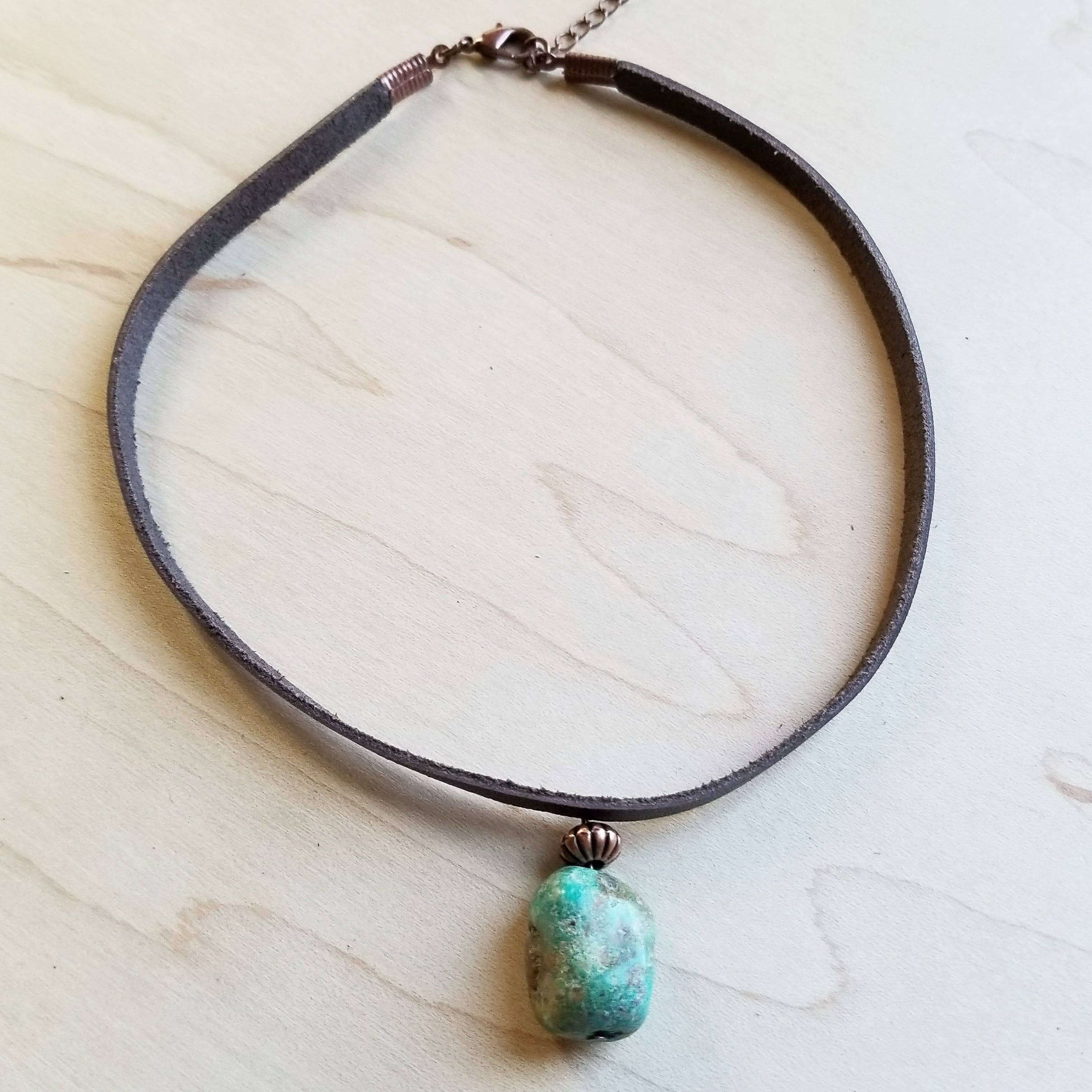 Leather Choker with Turquoise