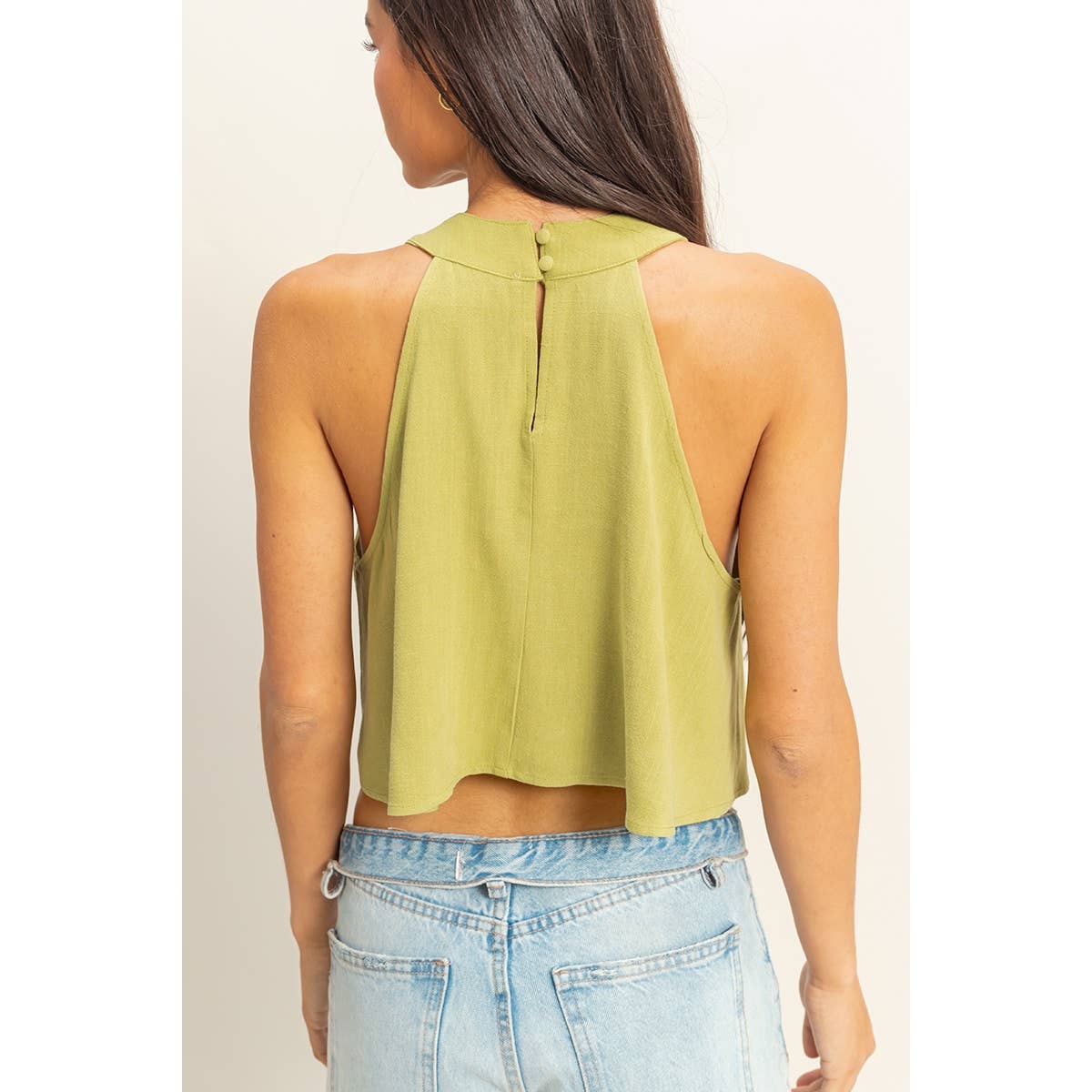 Pleated Ruffle Crop