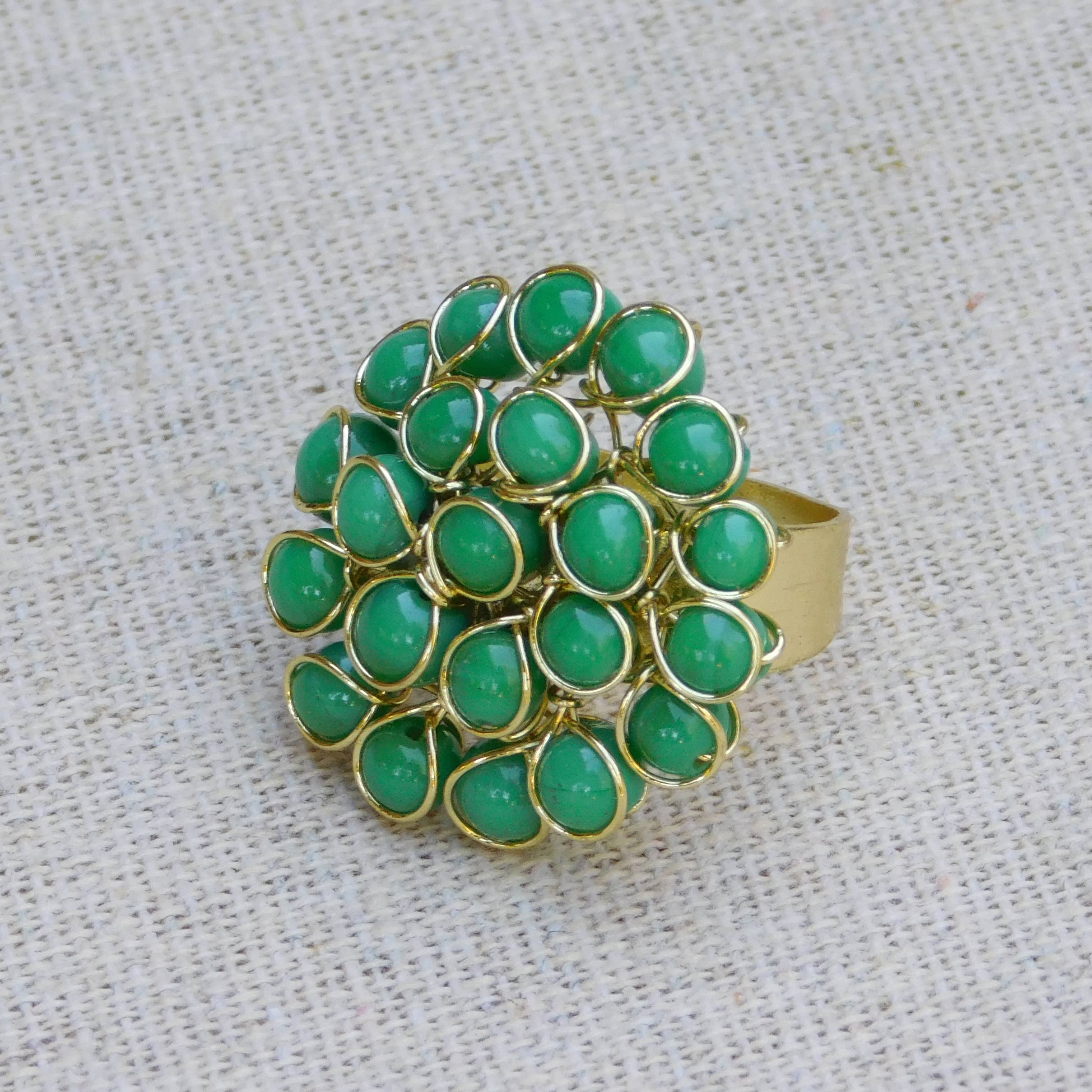 Beaded Dahlia Ring
