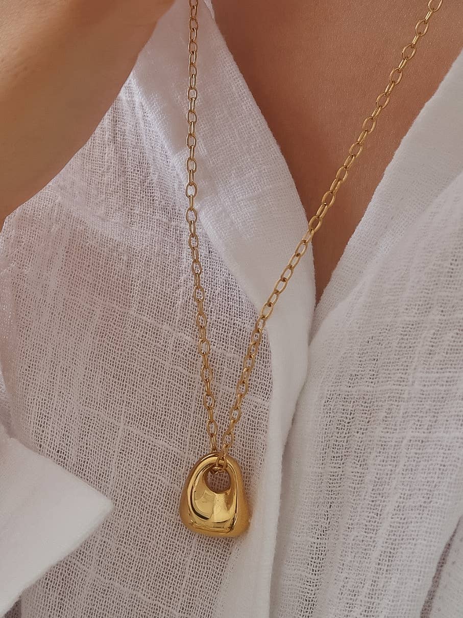 18K Gold Non-Tarnish Charm Necklace
