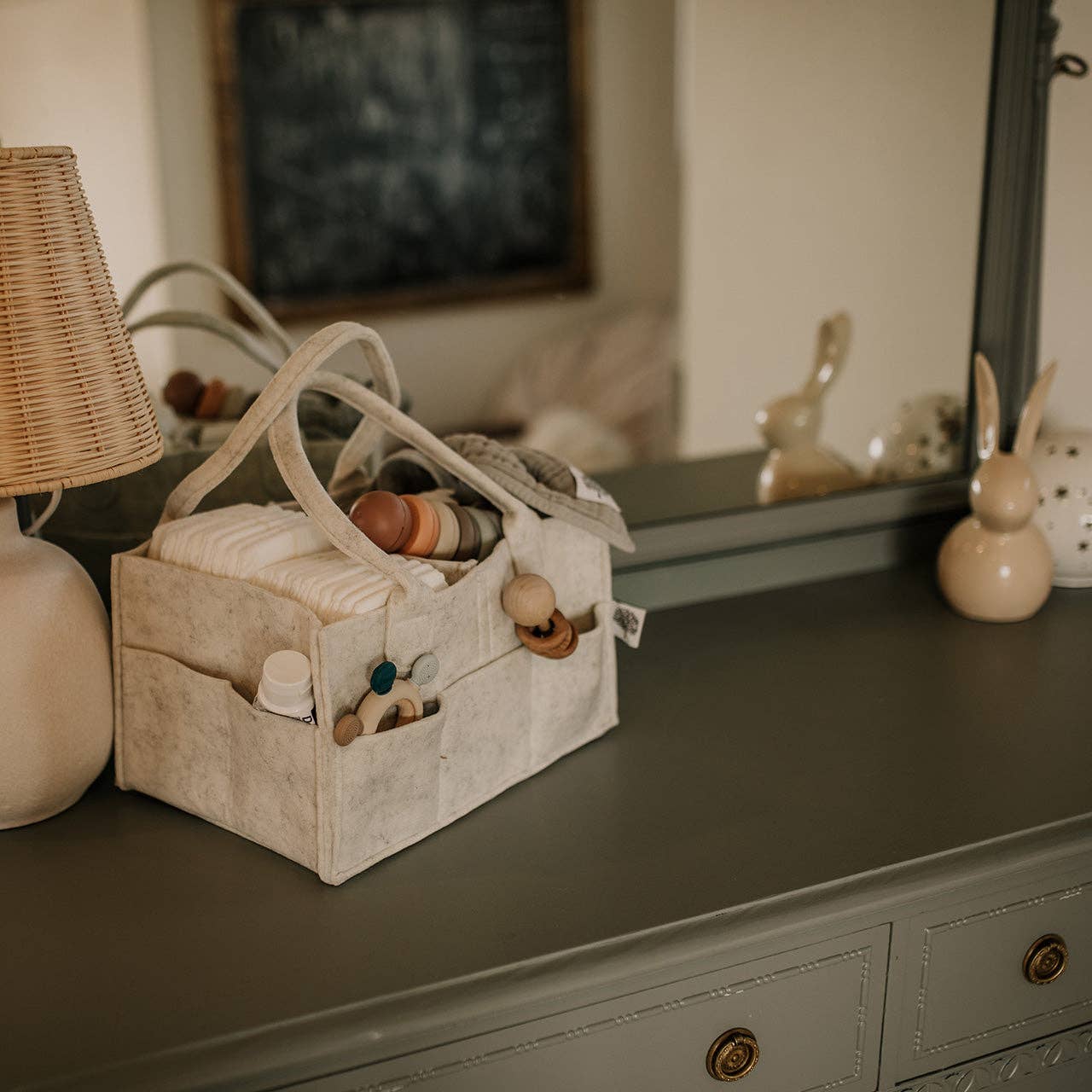 Parker Baby | 
Small Diaper Caddy in White