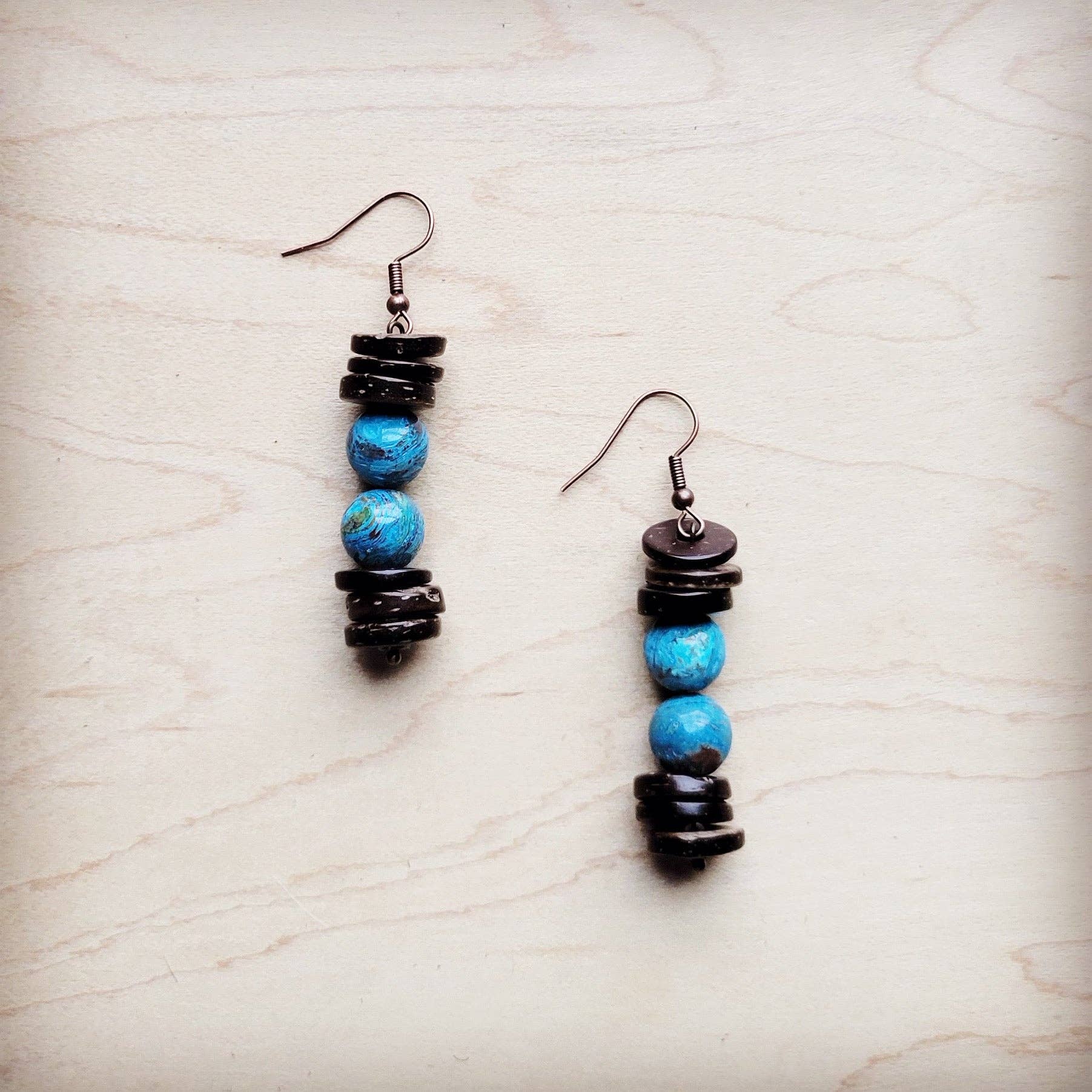 Ocean Agate and Wood Drop