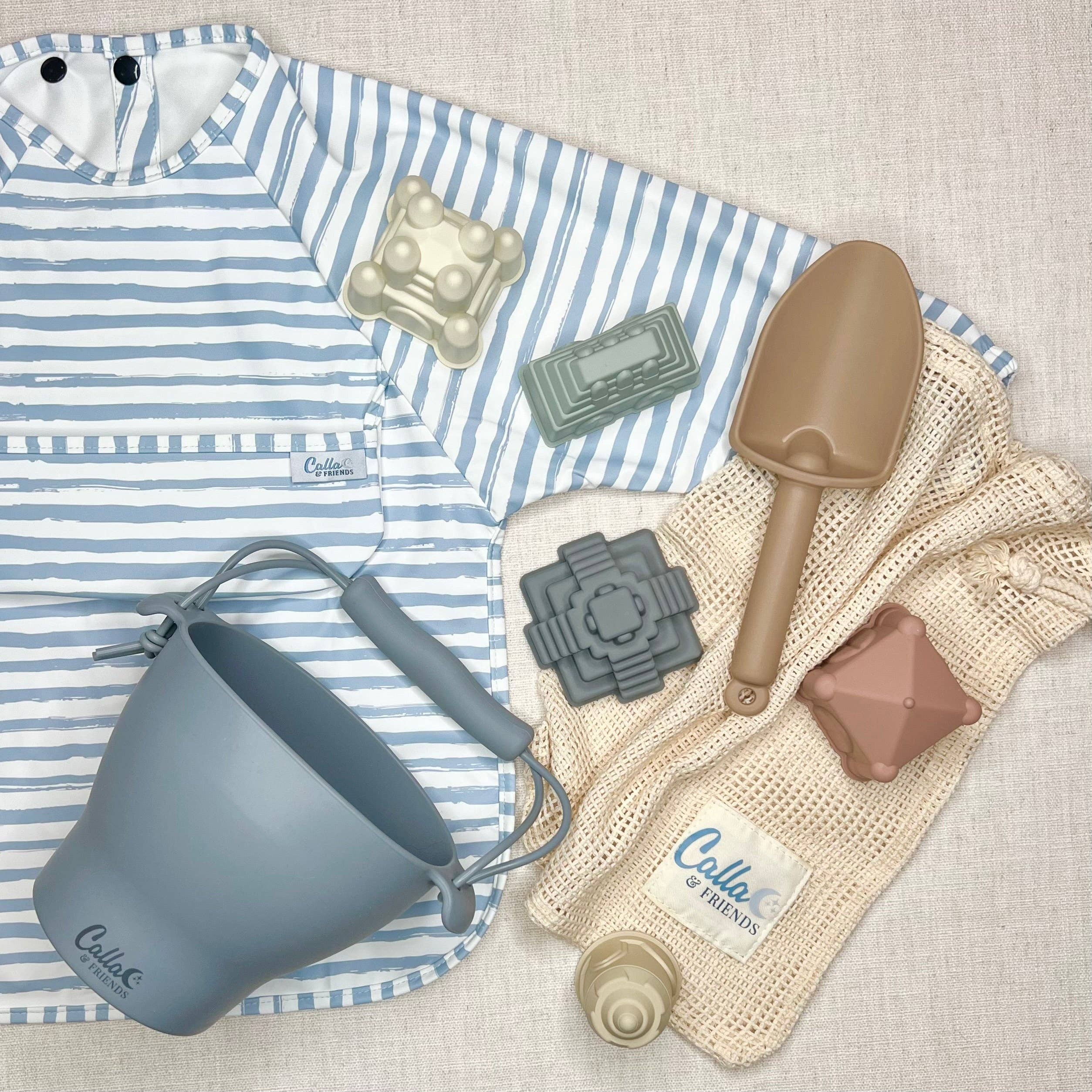 Calla & Friends | The Grayson Long Sleeve Bib - Brush Stripes