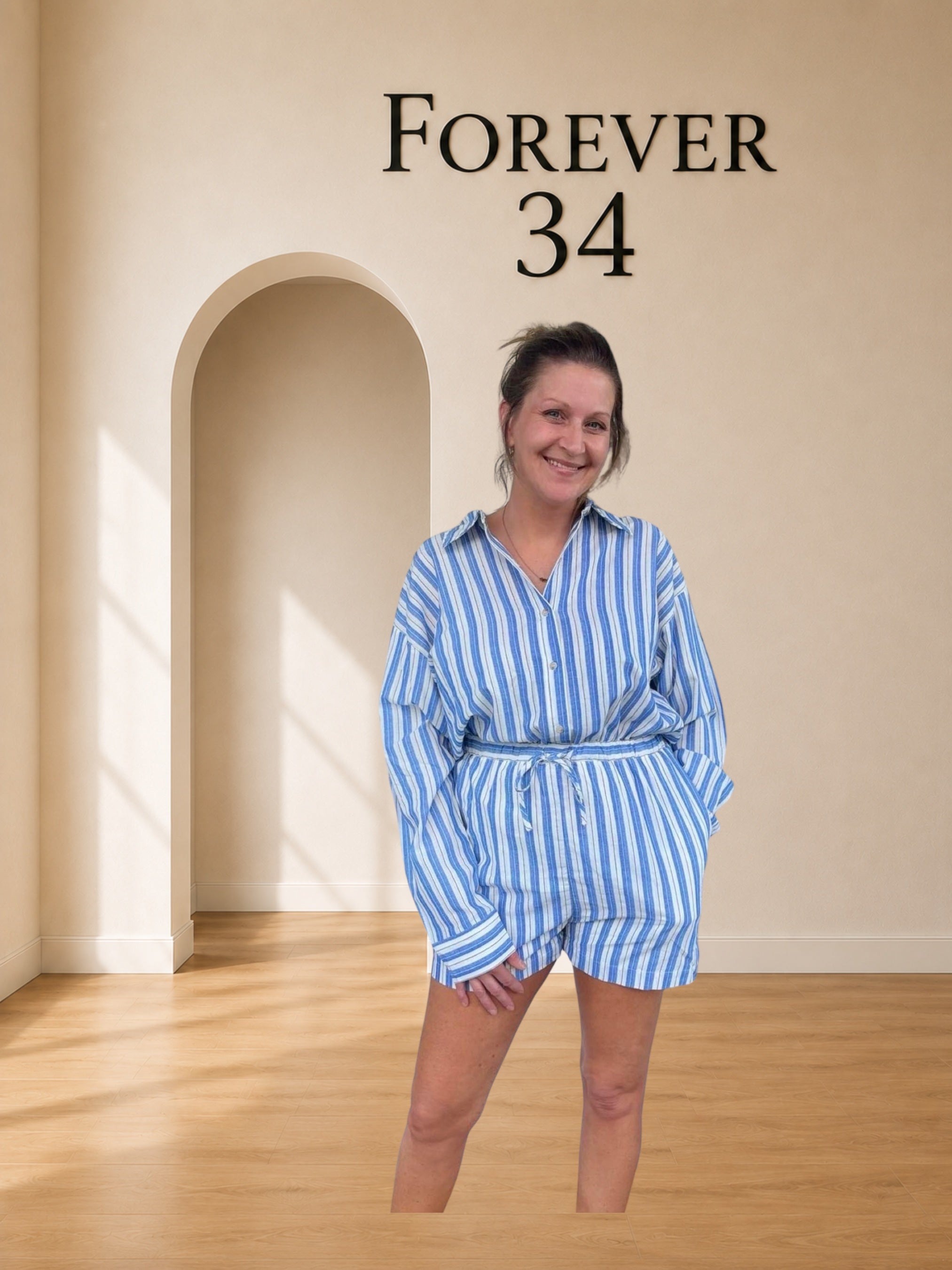 Striped Shirt Romper