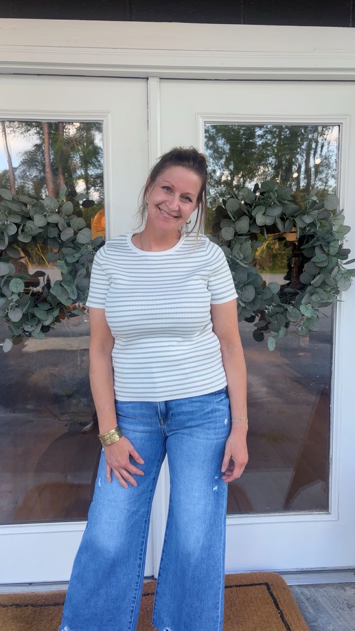 Striped Ribbed Knit Top