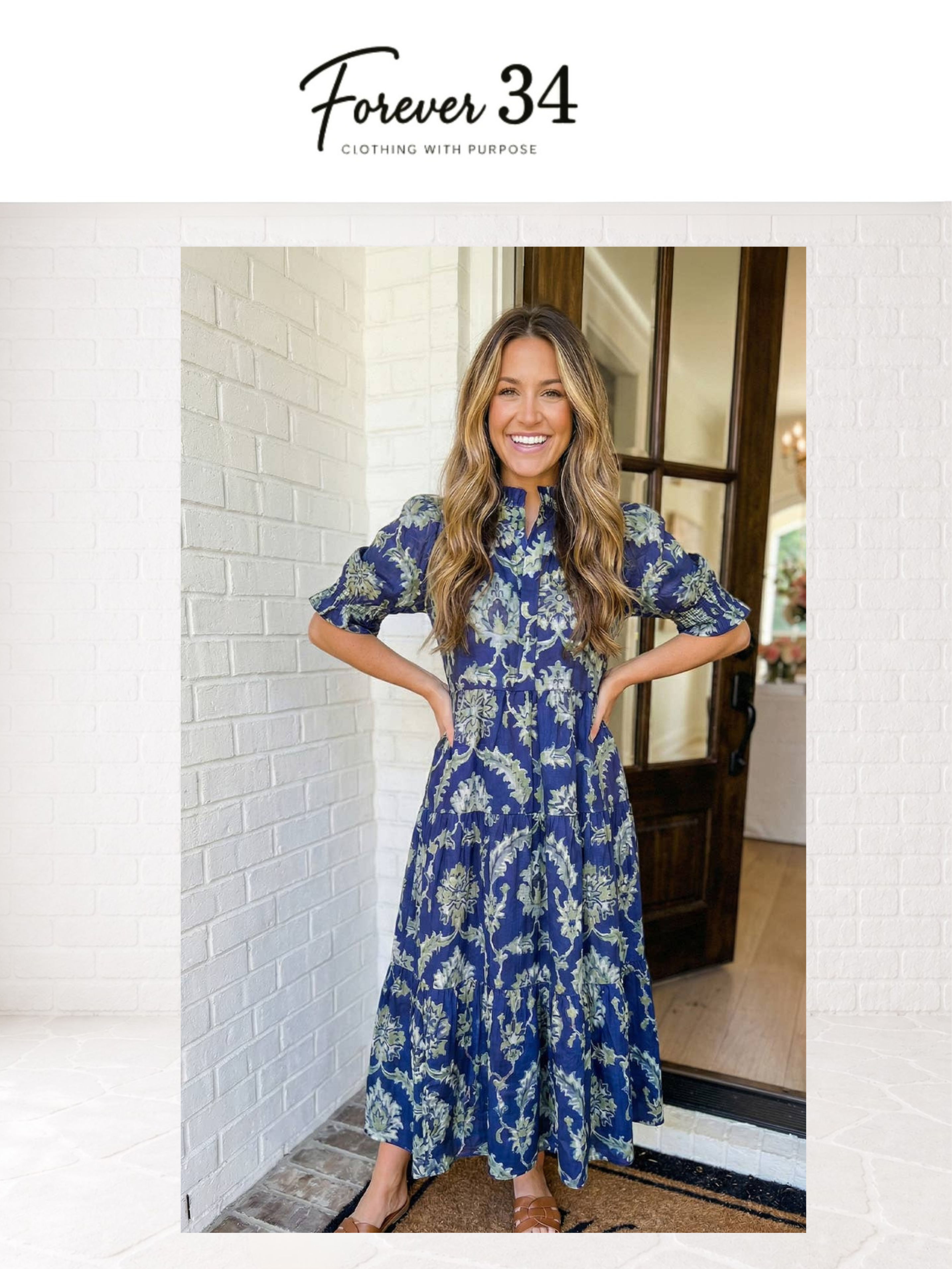 Wild Floral Print Frilled Collar Dress