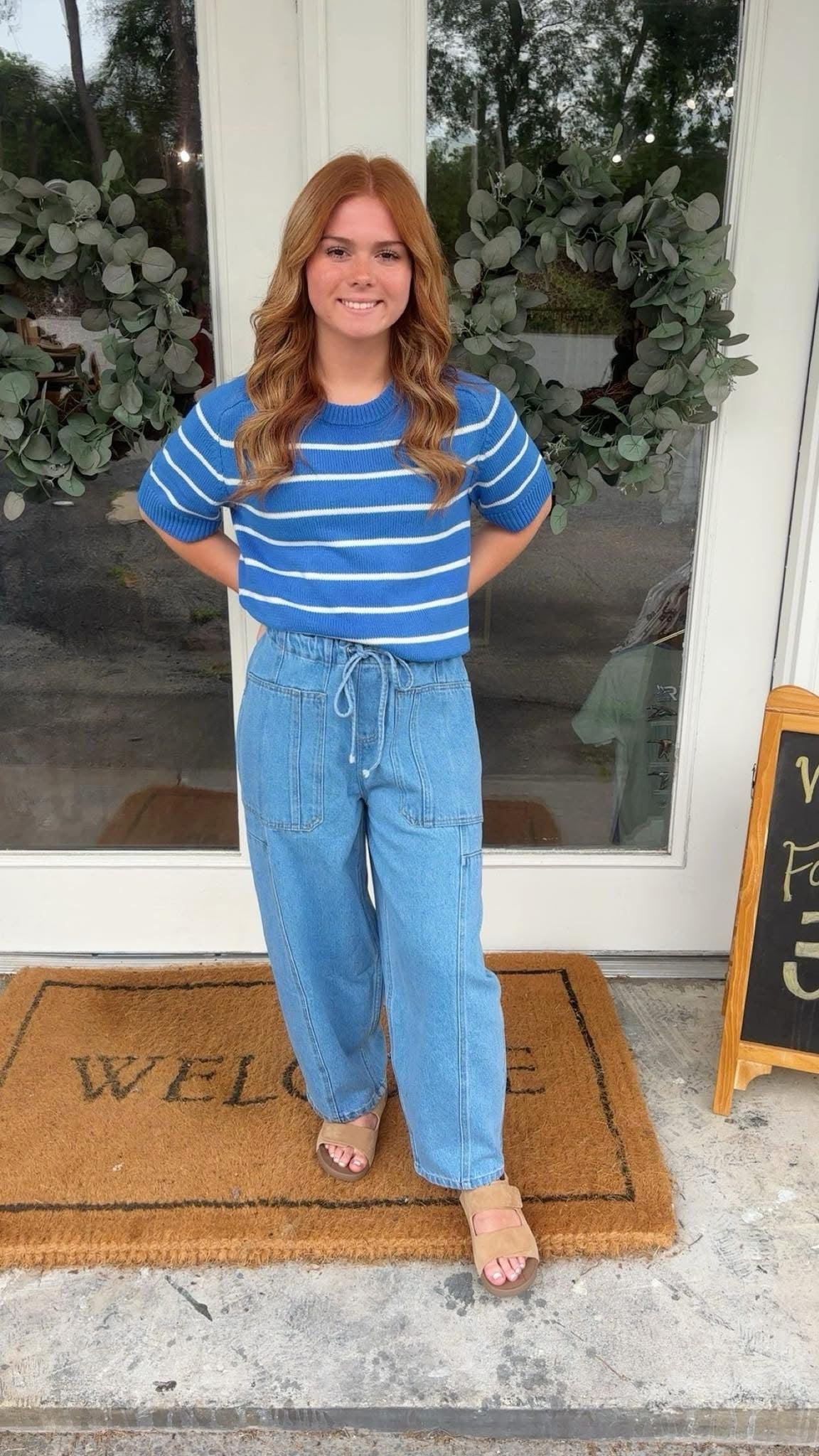 Stripe Sweater with Raglan Sleeves