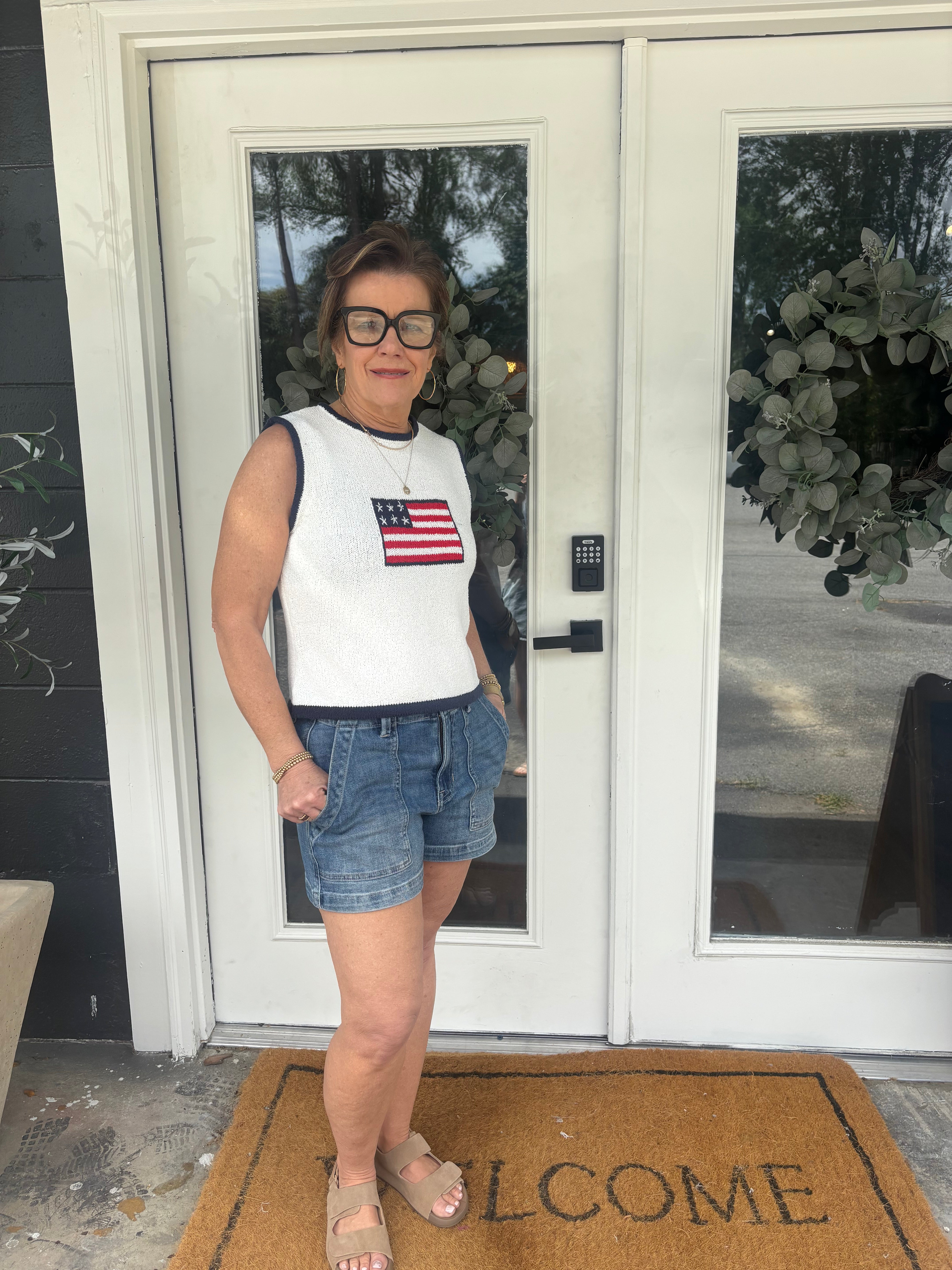 FLAG KNITTED TOP