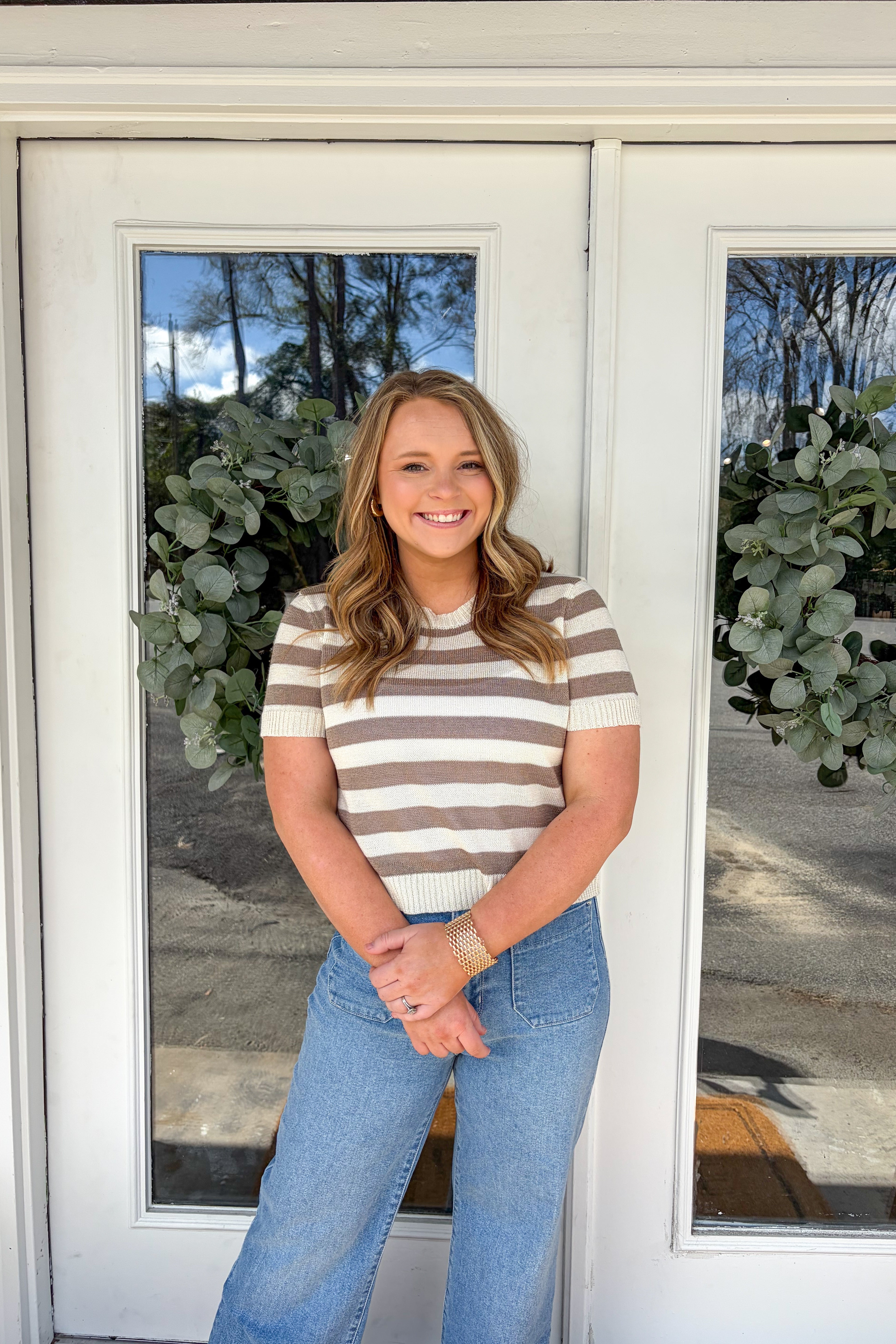 Striped Short Sleeve Top