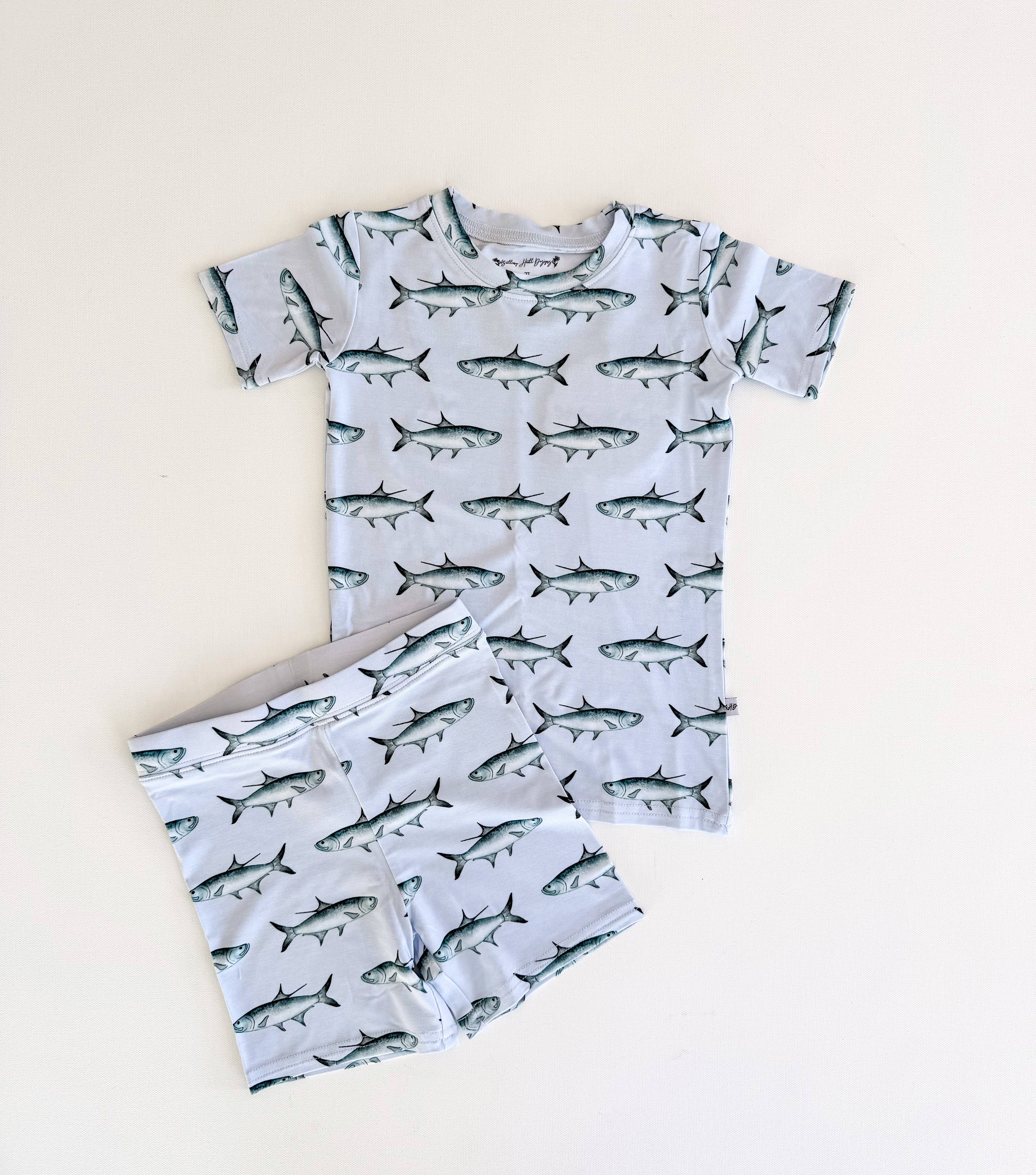 Redfish OR Tarpon Short Sleeve with Shorts Two Piece Sets (2T- 7/8)