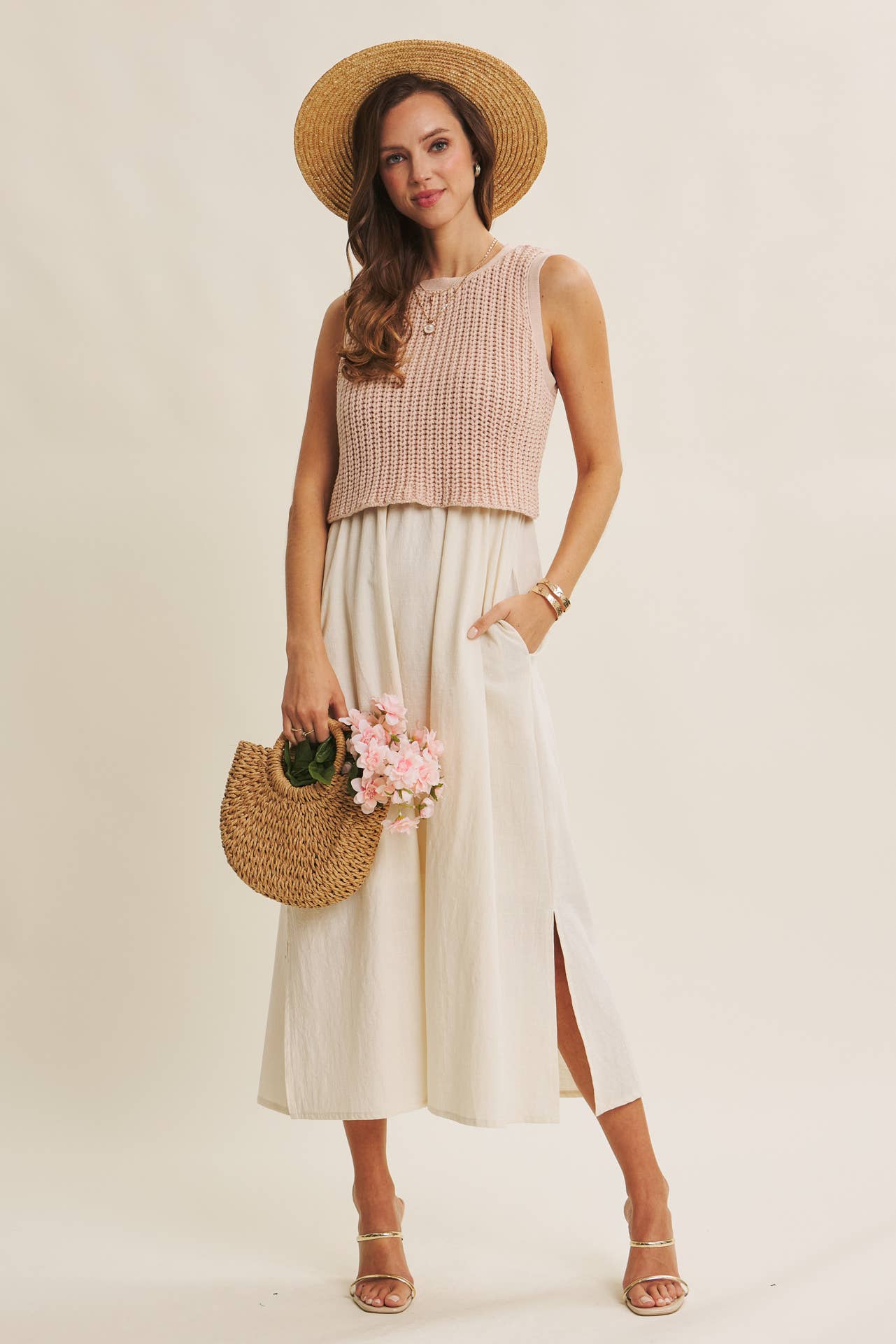 TRUE CUSTOMER FAVORITE CHUNKY SWEATER TWOFER MIDI DRESS