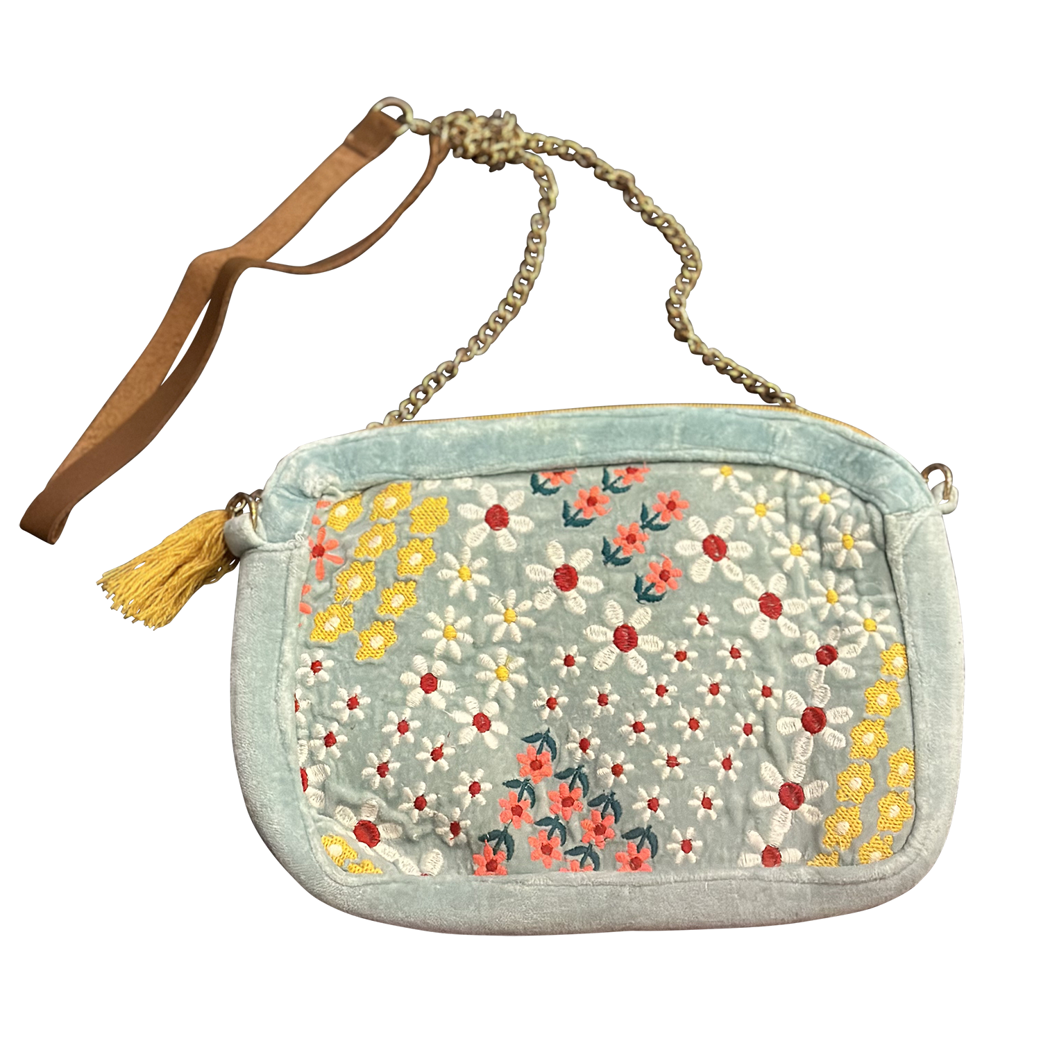 Tiny Embroidered Flowers Crossbody