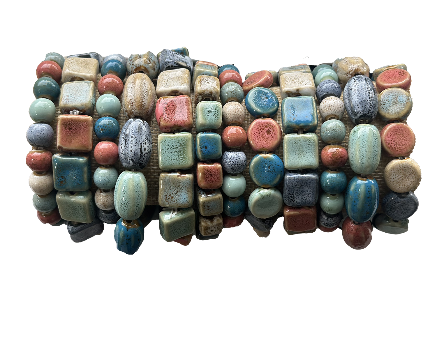 Beach Day Multi-Color Clay Bead Stretch Bracelet