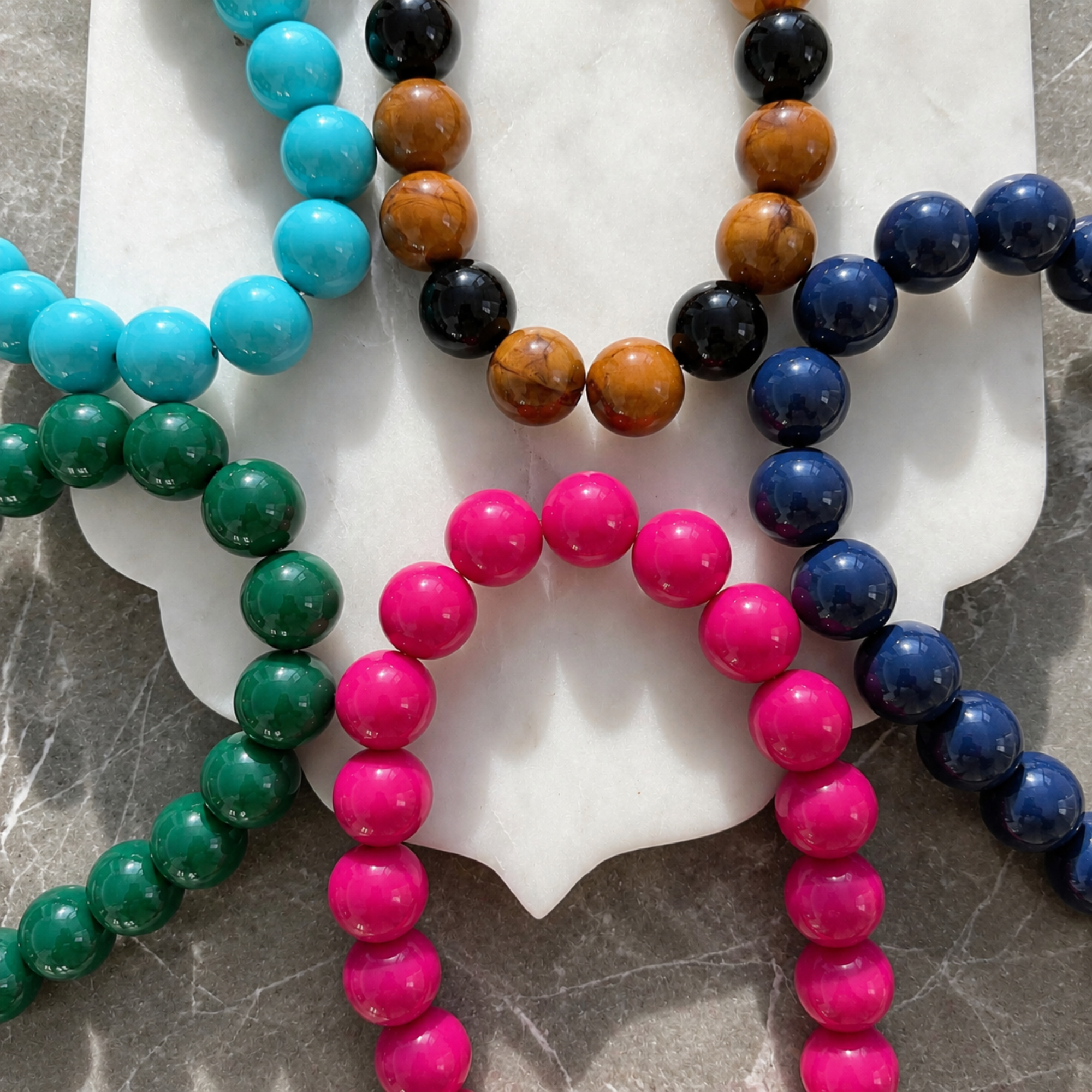 Beaded Color Gumball Statement Necklace