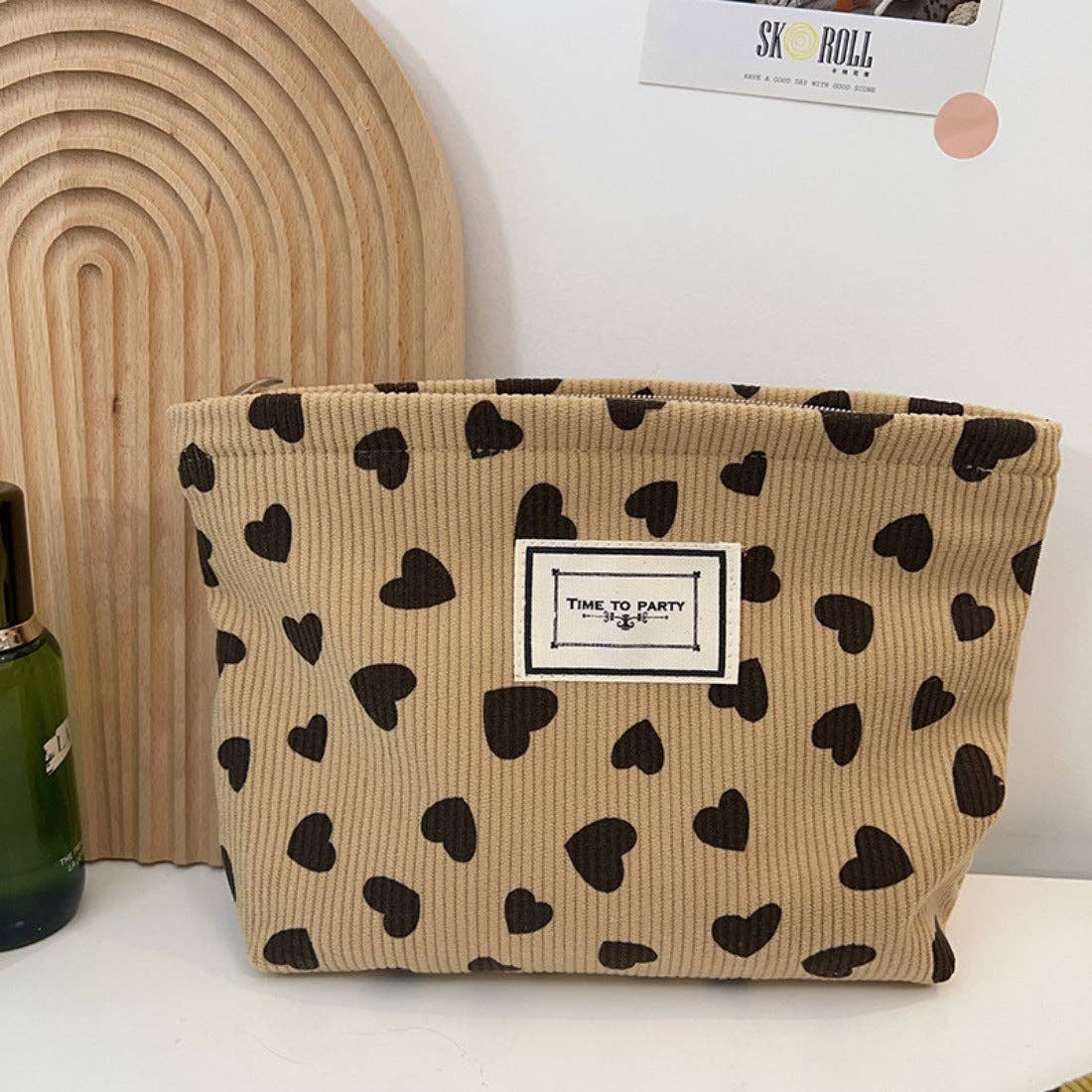 Heart Pattern Toiletry Bag | Vintage