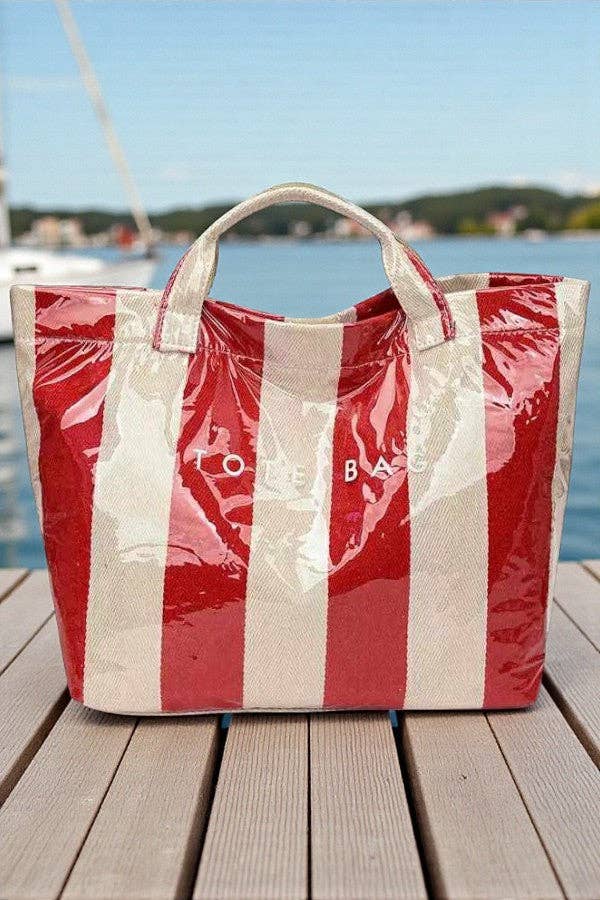 Striped Tote Bag | Red Stripe
