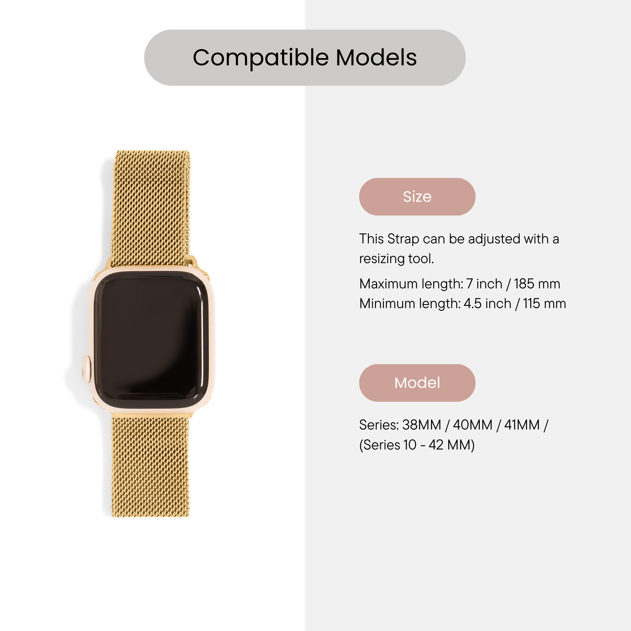 Mesh Smartwatch Band | 18K Gold Stainless Steel