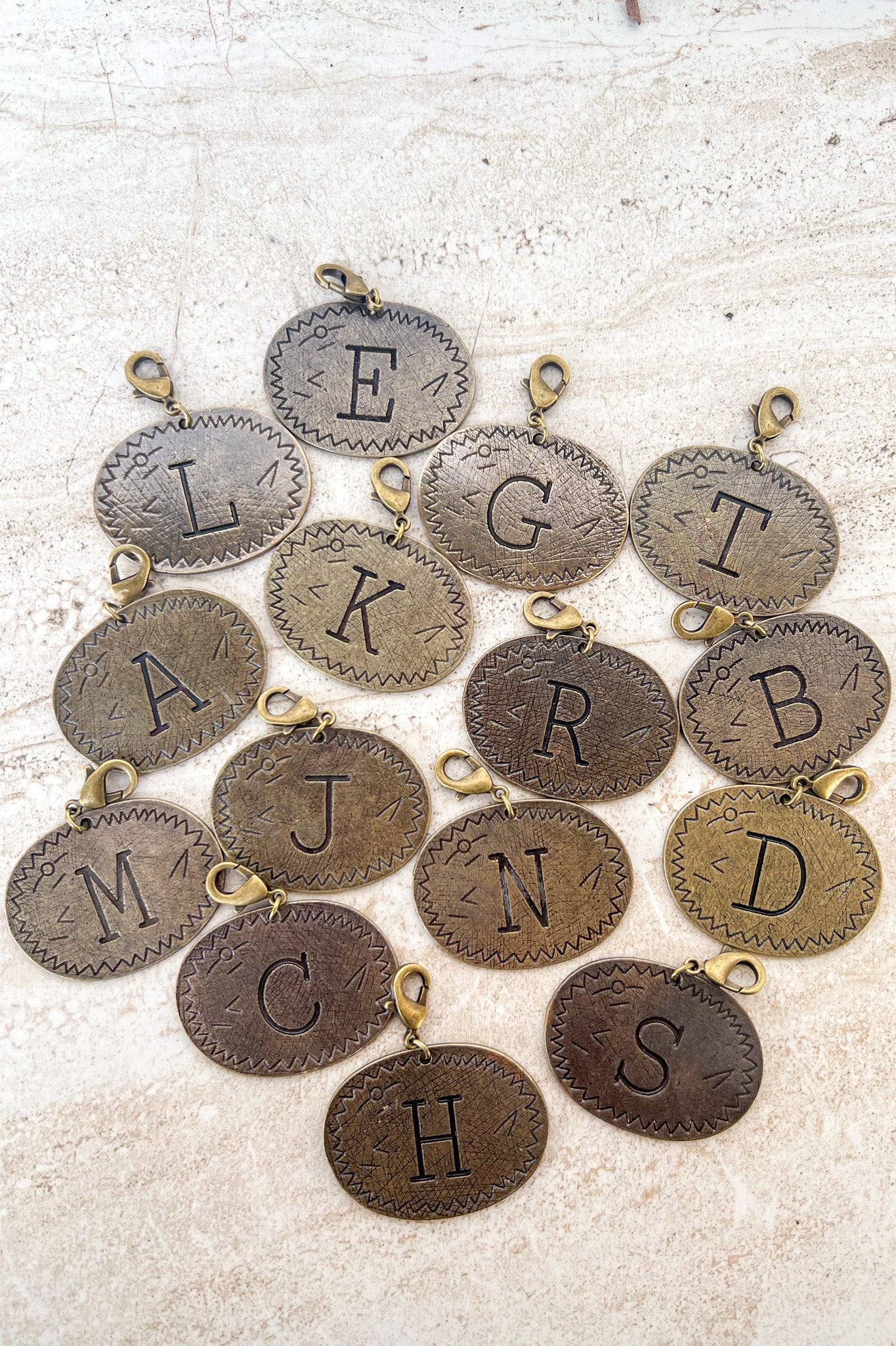Bronze Oval Letter Charms